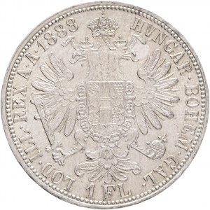 Austria 1 Gulden 1888 FRANZ JOSEPH I. Lustr mint