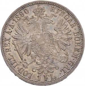 Autriche 1 Gulden 1890 FRANZ JOSEPH I. cabinet patiné d'ancienne collection