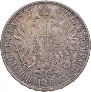 Austria 1 Gulden 1891 FRANZ JOSEPH I. cabinet patina da vecchia collezione