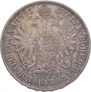 Rakúsko 1 Gulden 1891 FRANZ JOSEPH I. kabinet patina zo starej zbierky