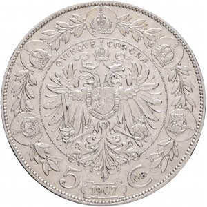 Rakúsko 5 Corona 1907 František Jozef I.