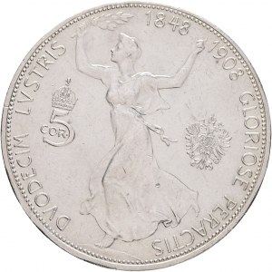 Austria 5 Corona 1908 Franciszek Józef I. 60. rocznica panowania