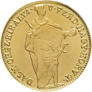 Złoty 1 Dukat 1849 FERDINAND V. Mennica 2022 w Kremnicy za zgodą Muzeum Węgierskiego