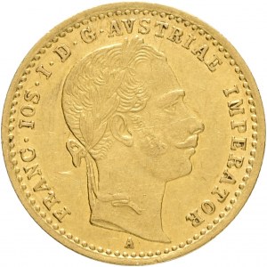 Gold1 Dozen 1863 A FRANZ JOSEPH I. Vlasové línie