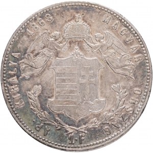 Maďarsko 1 forint 1868 K.B. FRANZ JOSEPH I. Kremnica patina