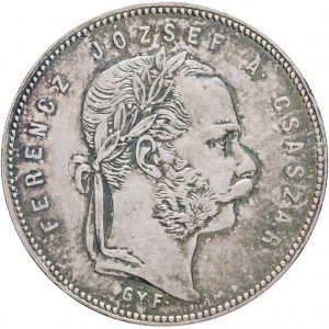 Węgry 1 Forint 1869 G.Y.F. FRANZ JOSEPH I. linie włosów Karlsburg