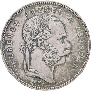 Węgry 1 Forint 1869 G.Y.F. FRANZ JOSEPH I. linie włosów Karlsburg