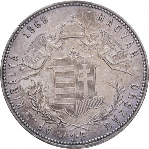 Maďarsko 1 forint 1869 K.B. FRANZ JOSEPH I. Kremnica patina