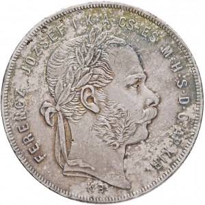 Maďarsko 1 forint 1871 K.B. FRANZ JOSEPH I. Kremnica vlasové línie