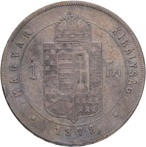 Hongrie 1 Forint 1872 K.B. FRANZ JOSEPH I. Patine de cabinet Kremnica de collection ancienne