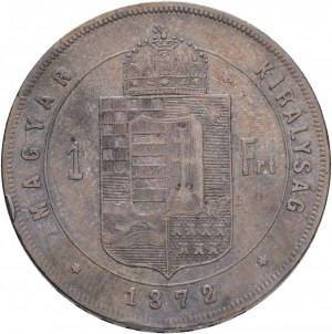 Węgry 1 Forint 1872 K.B. FRANZ JOSEPH I. Kremnica patyna gabinetowa ze starej kolekcji