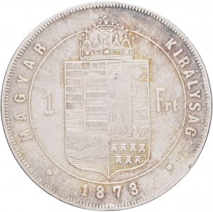 Ungarn 1 Forint 1873 K.B. FRANZ JOSEPH I. Kremnica