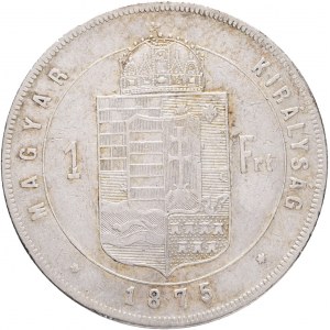 Hungary 1 Forint 1875 K.B. FRANZ JOSEPH I. Kremnica