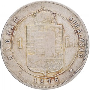 Węgry 1 forint 1876 K.B. FRANZ JOSEPH I. Kremnica