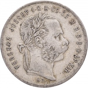 Hungary 1 Forint 1876 K.B. FRANZ JOSEPH I. Kremnica cabinet patina from old collection