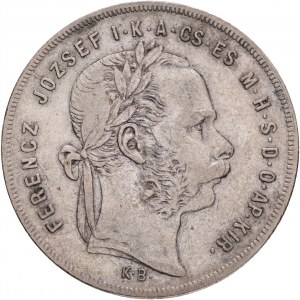 Ungheria 1 Fiorino 1877 K.B. FRANZ JOSEPH I. Patina di gabinetto Kremnica da vecchia collezione