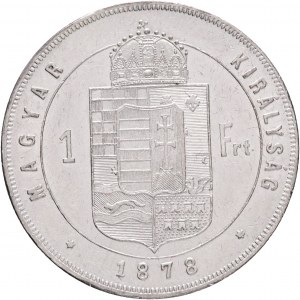 Ungarn 1 Forint 1878 K.B. FRANZ JOSEPH I. Kremnica