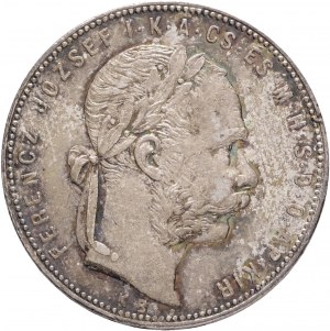Węgry 1 Forint 1880 K.B. FRANZ JOSEPH I. Kremnica patyna gabinetowa ze starej kolekcji