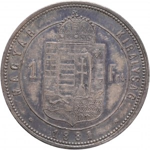 Ungarn 1 Forint 1881 K.B. FRANZ JOSEPH I. Kremnica Schrankpatina aus alter Sammlung