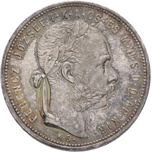 Hongrie 1 Forint 1881 K.B. FRANZ JOSEPH I. Patine de cabinet Kremnica de collection ancienne