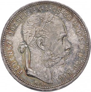 Węgry 1 Forint 1881 K.B. FRANZ JOSEPH I. Kremnica patyna gabinetowa ze starej kolekcji