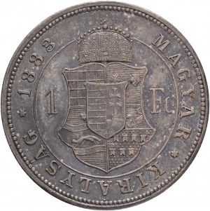 Maďarsko 1 forint 1883 K.B. FRANZ JOSEPH I. Kremnica kabinet patina zo starej zbierky