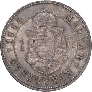 Węgry 1 Forint 1884 K.B. FRANZ JOSEPH I. Kremnica patyna gabinetowa ze starej kolekcji