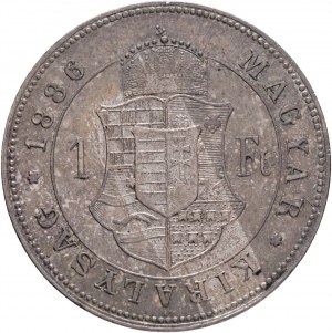 Hongrie 1 Forint 1886 K.B. FRANZ JOSEPH I. Patine de cabinet Kremnica de collection ancienne
