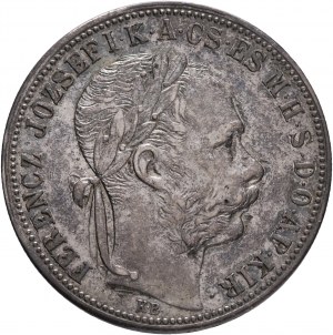 Hongrie 1 Forint 1888 K.B. FRANZ JOSEPH I. Patine de cabinet Kremnica de collection ancienne