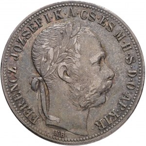 Maďarsko 1 forint 1891 K.B. FRANZ JOSEPH I. Kremnica emblém FIUME kabinet patina zo starej zbierky