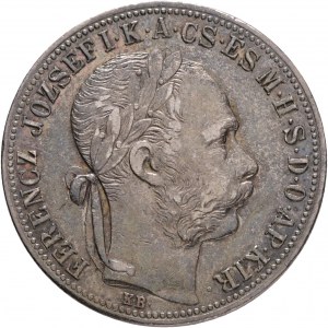 Ungarn 1 Forint 1891 K.B. FRANZ JOSEPH I. Kremnica Emblem von FIUME Kabinett Patina aus alter Sammlung