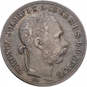 Hungary 1 Forint 1891 K.B. FRANZ JOSEPH I. Kremnica emblem of FIUME cabinet patina from old collection