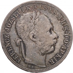 Ungarn 1 Forint 1891 K.B. FRANZ JOSEPH I. Kremnica Emblem von FIUME Kabinett Patina aus alter Sammlung