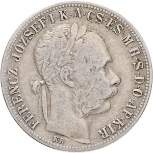 Ungheria 1 Fiorino 1891 K.B. FRANZ JOSEPH I. Kremnica emblema di FIUME, bordo