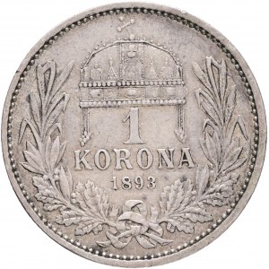 Ungheria 1 Corona 1893 K.B. Francesco Giuseppe I.