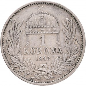 Ungheria 1 Corona 1893 K.B. Francesco Giuseppe I.