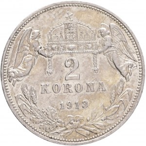 Hungary 2 Korona 1913 FRANZ JOSEPH I. K.B.