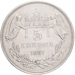 Maďarsko 5 Corona 1907 K.B. Franz Joseph I.