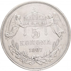 Węgry 5 Korona 1907 K.B. Franciszek Józef I.