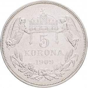 Hongrie 5 Corona 1909 K.B. Franz Joseph I.