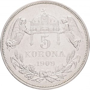 Maďarsko 5 Corona 1909 K.B. Franz Joseph I.