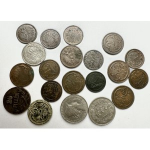 Lot 20 Münzen 1,2 Heller 10,20 Fillér und Groschen 1.republik