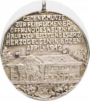 Médaille 1912 Archiduc EUGEN Ouverture du stand de tir en 1912 BOZEN, punzmark