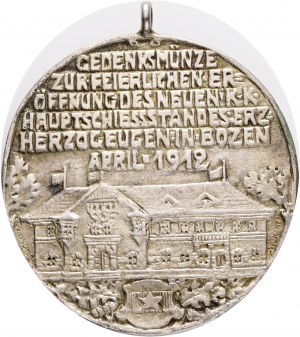 Medaille 1912 Erzherzog EUGEN Eröffnung des Schießstandes 1912 BOZEN, Punzmark