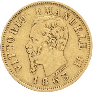 10 Lira 1863 VICTOR EMANUELE II. Turin
