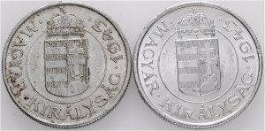 2 Pengö 1944 BP 2 coins Miklós Horthy WWII. Coin