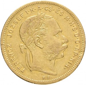 Hongrie 8 Forint 1870 K.B. Franz Joseph I. Défaut de planchet R !