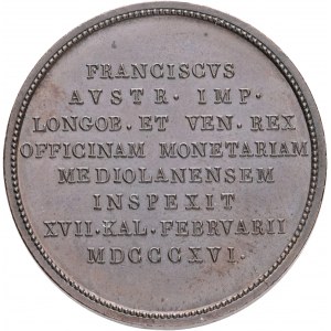 Italie AE Médaille François I.(II.) 1816 Milan visite l'hôtel des monnaies