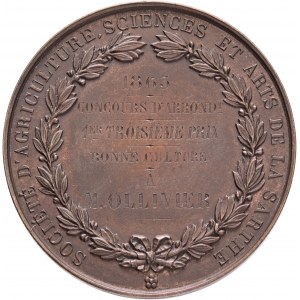 Francúzsko Napoleon III. 1. cena dobrá kultúra M.Ollivier 1865 okraj