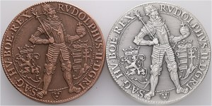 Silber Tschechische Rep. 2021 Taler RUDOLPH II. 1603 2 Münzen Ag + Cu, etue certificat